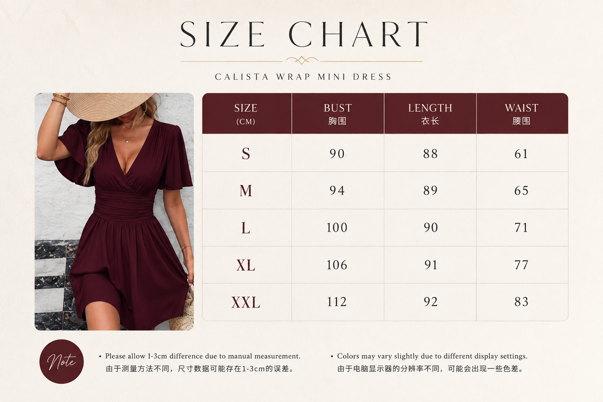 Wrap V-Neck Chiffon Mini Dress