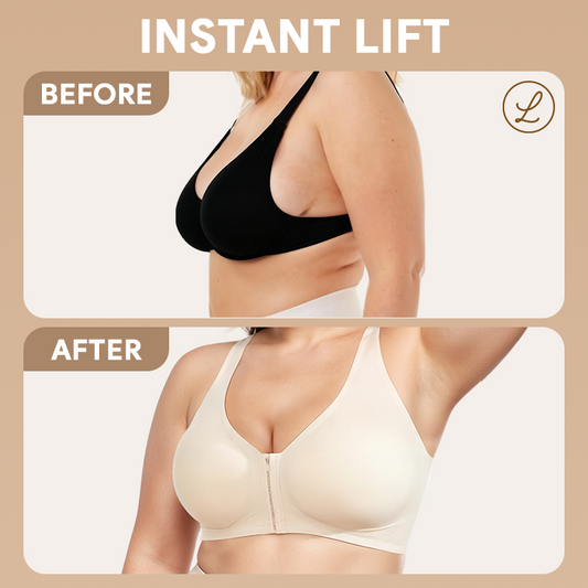 Seamless Front Buckle Cross Back Shaping Bra For Seniors