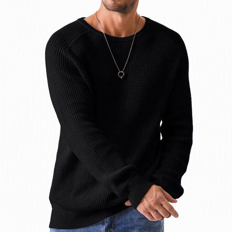 Men's Crewneck Sweater Soft Casual Sweaters Classic Long Sleeve Pullover Sweaters with Ribbing Edge