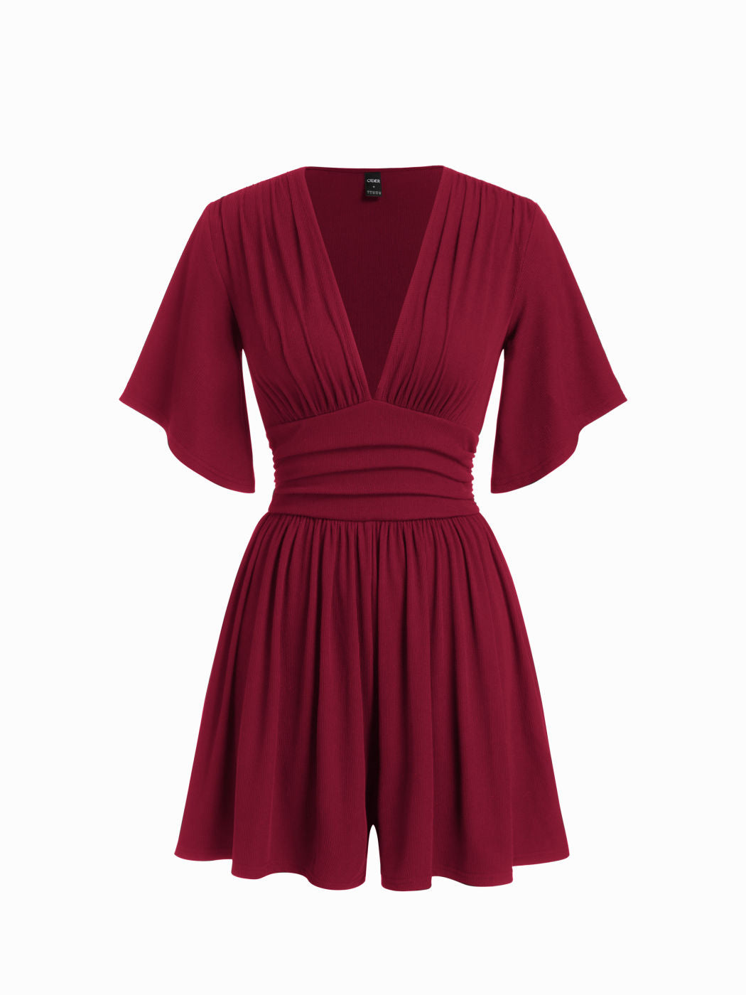 Wrap V-Neck Chiffon Mini Dress