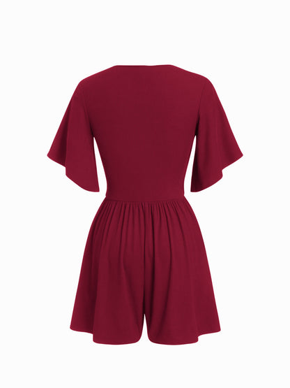 Wrap V-Neck Chiffon Mini Dress