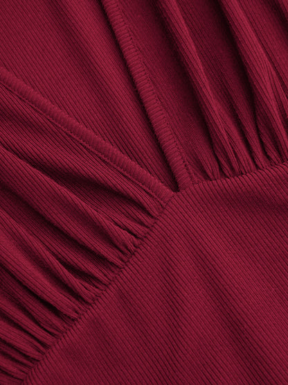 Wrap V-Neck Chiffon Mini Dress