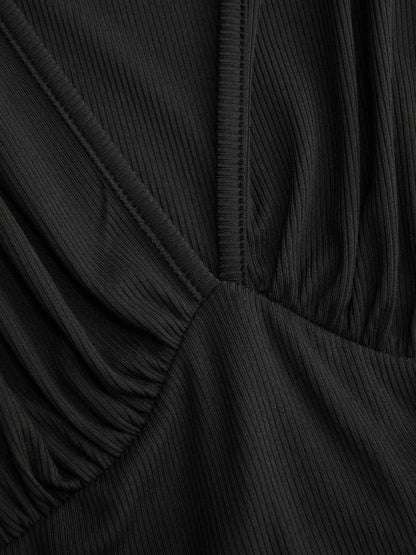 Wrap V-Neck Chiffon Mini Dress