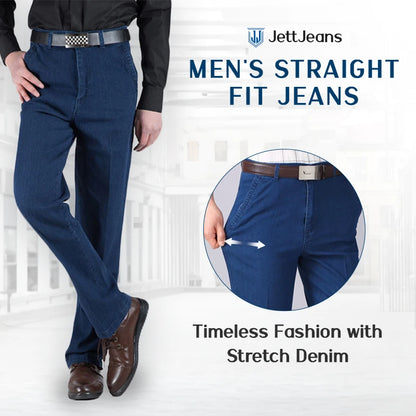 Men's Classic Straight Fit Stretch Jeans