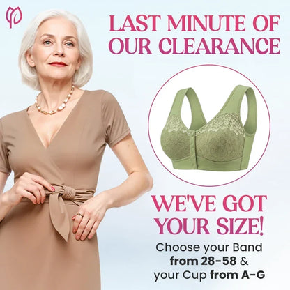 Front Closure Breathable Cotton Lifting Bra for Seniors
