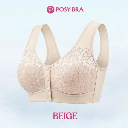 Front Closure Breathable Cotton Lifting Bra for Seniors