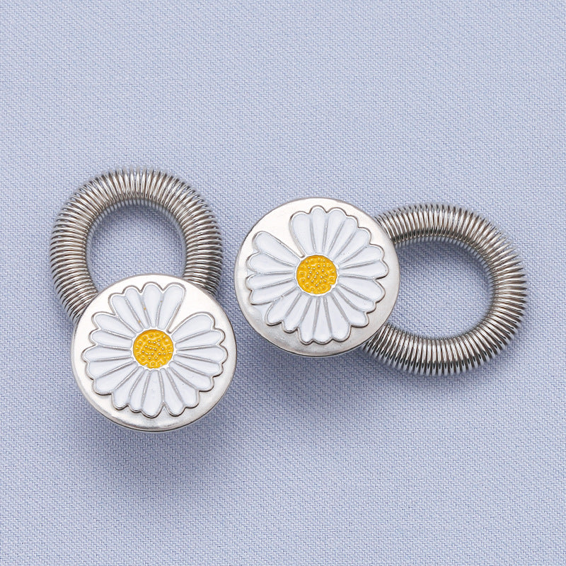 Spring-Loaded Metal Waist Extender Button for Jeans