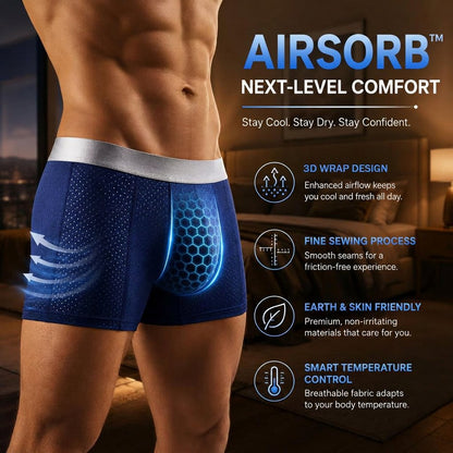 🏆45K+ SOLD 🔥2026 HOT SALE  AirSorb™ Premium All-Day Comfort IceSilk Mesh Men's Boxer - Blue / L / ✈️Order Today — Skip the Queue📦