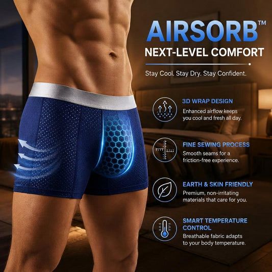 🏆45K+ SOLD 🔥2026 HOT SALE  AirSorb™ Premium All-Day Comfort IceSilk Mesh Men's Boxer - Blue / L / ✈️Order Today — Skip the Queue📦