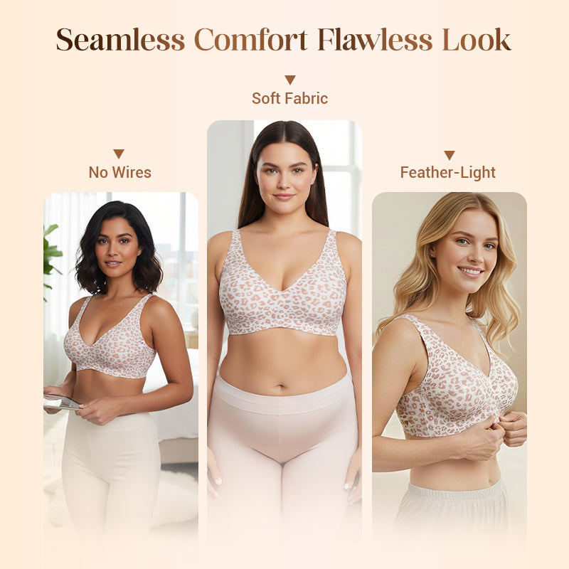 Womens Comfortable Wireless Bralettes Seamless Deep V Everyday Bra