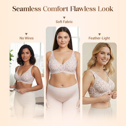 Womens Comfortable Wireless Bralettes Seamless Deep V Everyday Bra