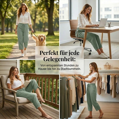 🌿🔥 50% RABATT ✨ Damen Baumwoll-Leinen Hose mit Falten 👖 luftig, bequem & elegant – perfekt für stilvolle Sommer-Looks ☀️