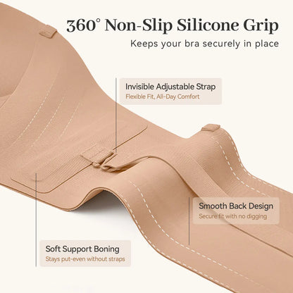 🤍Women’s Seamless Front Closure Strapless Bra