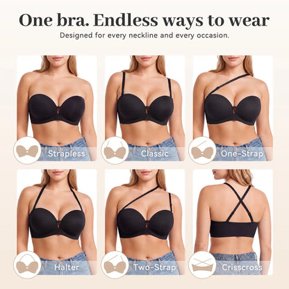 🤍Women’s Seamless Front Closure Strapless Bra