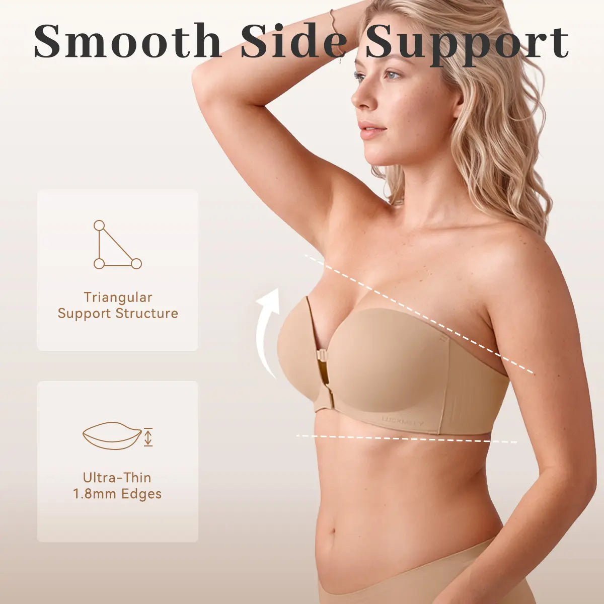 🤍Women’s Seamless Front Closure Strapless Bra