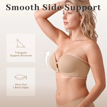 🤍Women’s Seamless Front Closure Strapless Bra