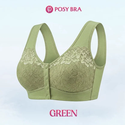 Front Closure Breathable Cotton Lifting Bra for Seniors