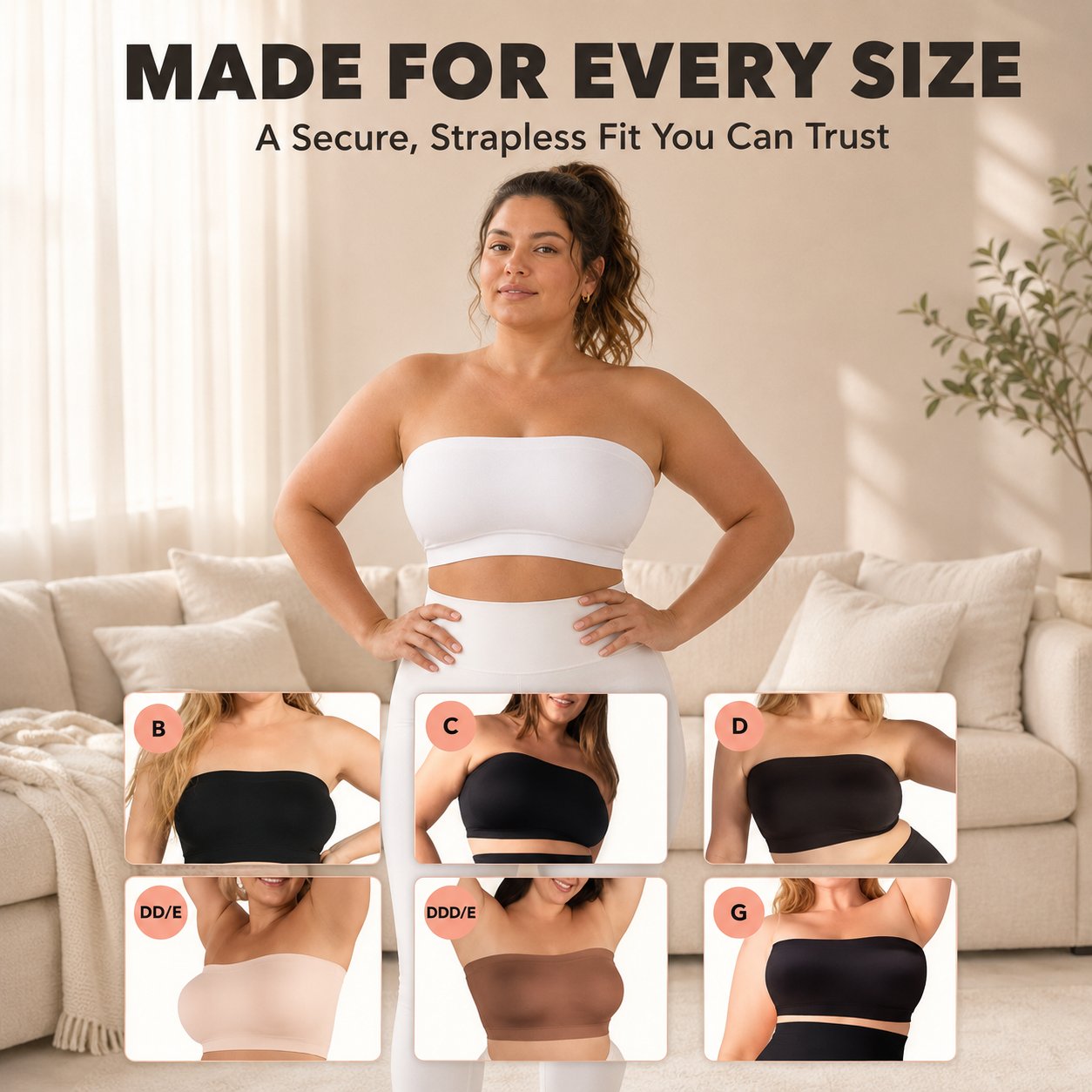 ✨ Women’s Seamless Strapless Bandeau Bra 👍Suitable for All Body Types