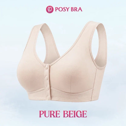 Front Closure Breathable Cotton Lifting Bra for Seniors