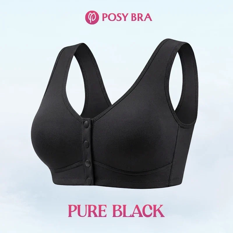 Front Closure Breathable Cotton Lifting Bra for Seniors