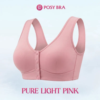 Front Closure Breathable Cotton Lifting Bra for Seniors
