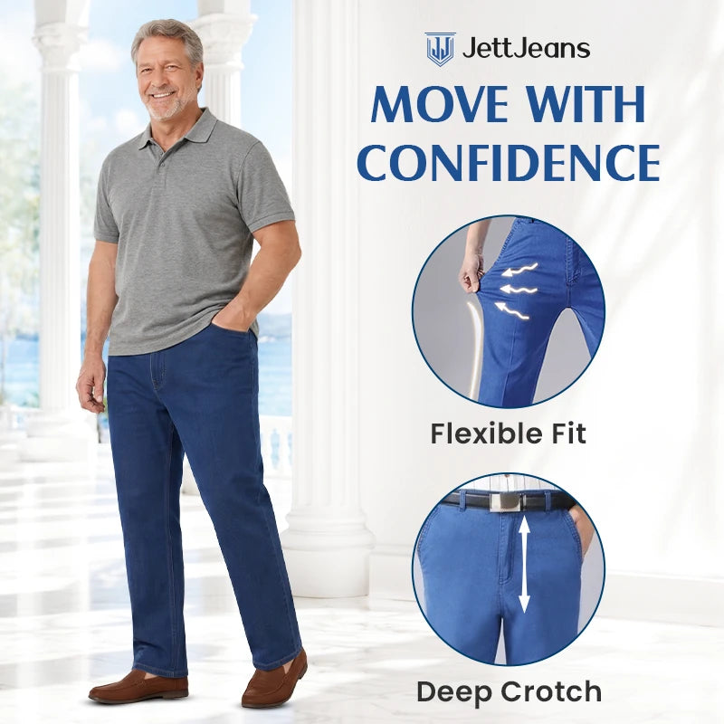 Men's Classic Straight Fit Stretch Jeans