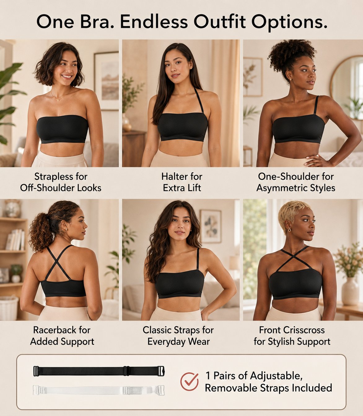 ✨ Women’s Seamless Strapless Bandeau Bra 👍Suitable for All Body Types
