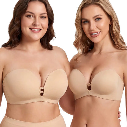 🤍Women’s Seamless Front Closure Strapless Bra