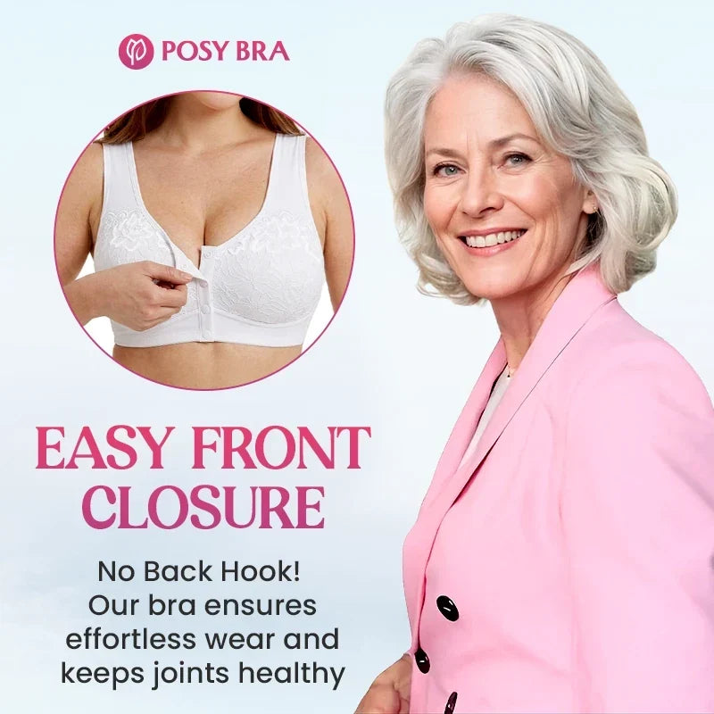 Front Closure Breathable Cotton Lifting Bra for Seniors