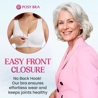 Front Closure Breathable Cotton Lifting Bra for Seniors