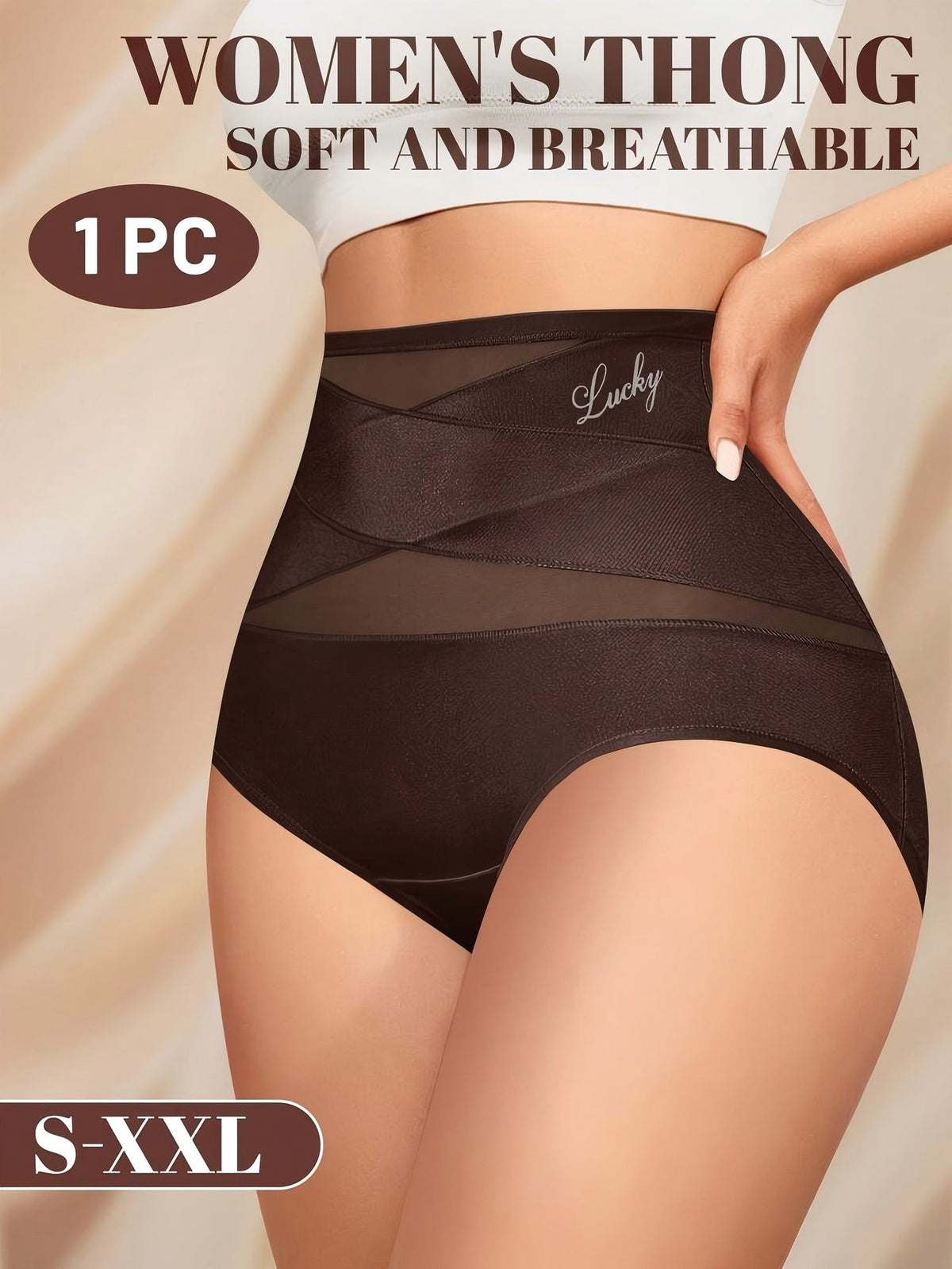 ✨Plus-Size High-Waist Cross Tummy Control Panties