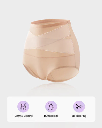 ✨Plus-Size High-Waist Cross Tummy Control Panties