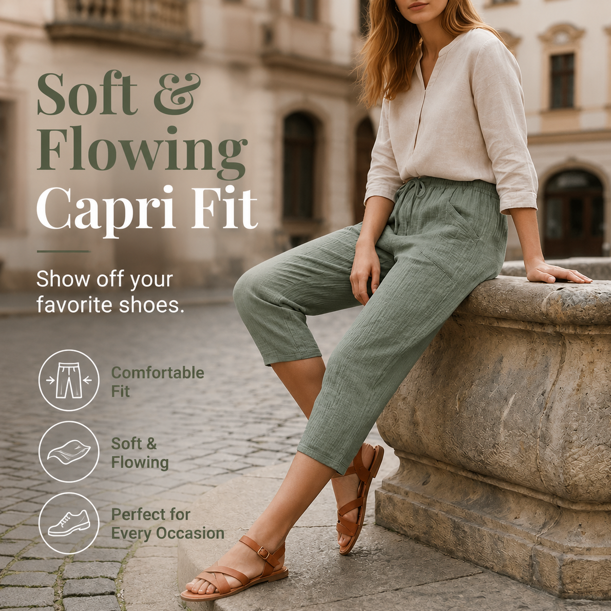 👖Women's pleated cotton-linen trousers