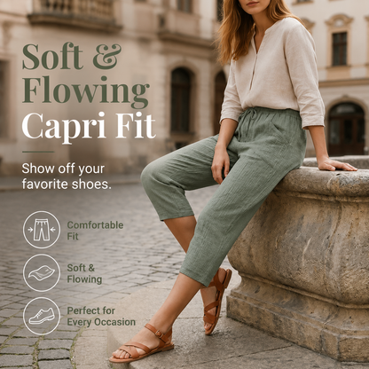 👖Women's pleated cotton-linen trousers