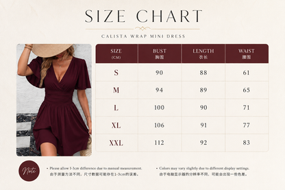 Wrap V-Neck Chiffon Mini Dress
