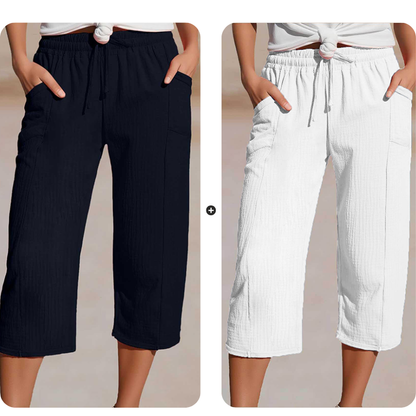 🌿🔥 50% RABATT ✨ Damen Baumwoll-Leinen Hose mit Falten 👖 luftig, bequem & elegant – perfekt für stilvolle Sommer-Looks ☀️