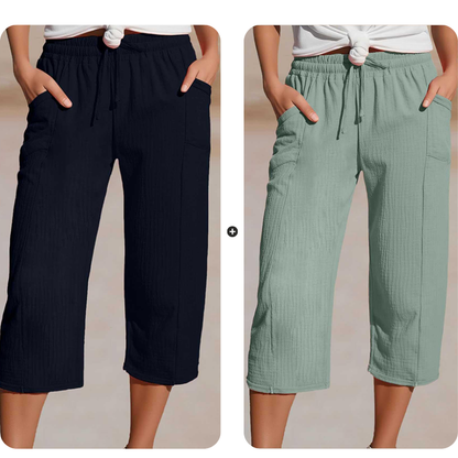 🌿🔥 50% RABATT ✨ Damen Baumwoll-Leinen Hose mit Falten 👖 luftig, bequem & elegant – perfekt für stilvolle Sommer-Looks ☀️