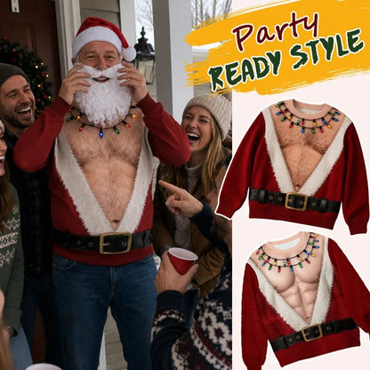 🎅 Create Smiles at Christmas Lunch – Funny Santa Claus Long Sleeve Shirt
