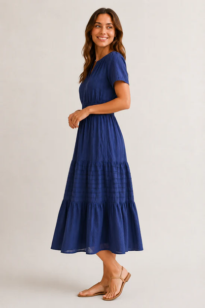 100% Cotton Linen-Style Dress – Soft, Breathable & Timeless