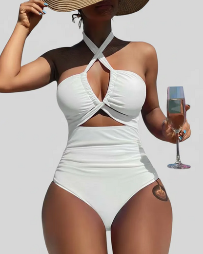 Evergreen Sculpting Deep V One-Piece Swimsuit