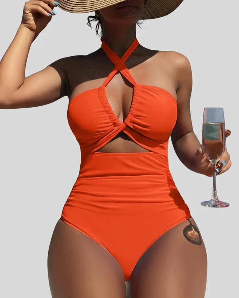 Evergreen Sculpting Deep V One-Piece Swimsuit