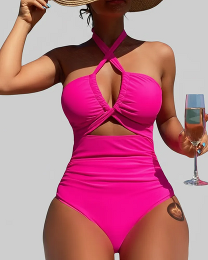Evergreen Sculpting Deep V One-Piece Swimsuit