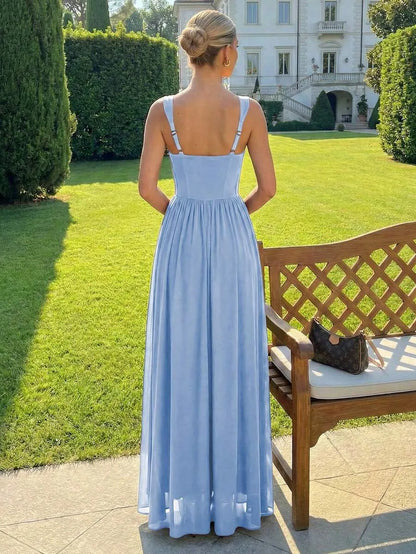 Women's Light Blue Long Summer Vacation Dress