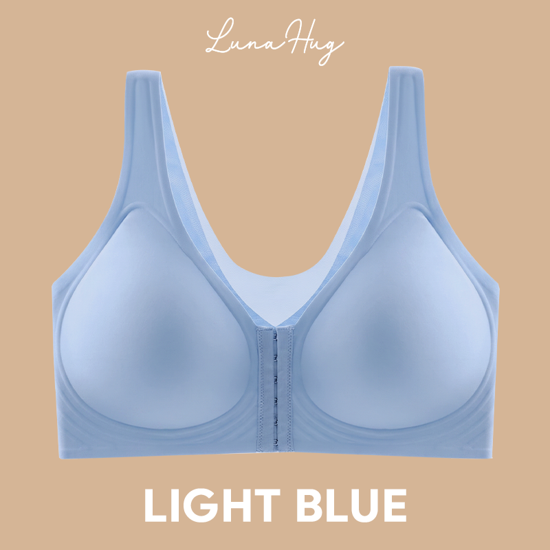 Seamless Front Buckle Cross Back Shaping Bra For Seniors