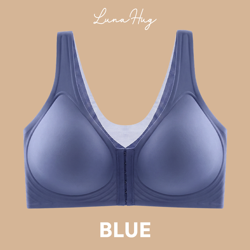 Seamless Front Buckle Cross Back Shaping Bra For Seniors