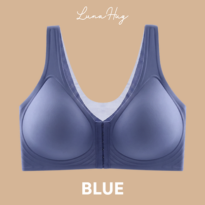 Seamless Front Buckle Cross Back Shaping Bra For Seniors