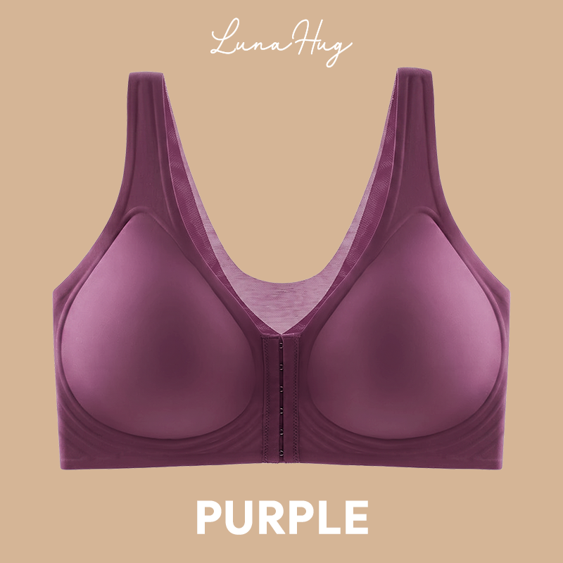Seamless Front Buckle Cross Back Shaping Bra For Seniors