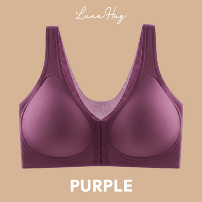 Seamless Front Buckle Cross Back Shaping Bra For Seniors