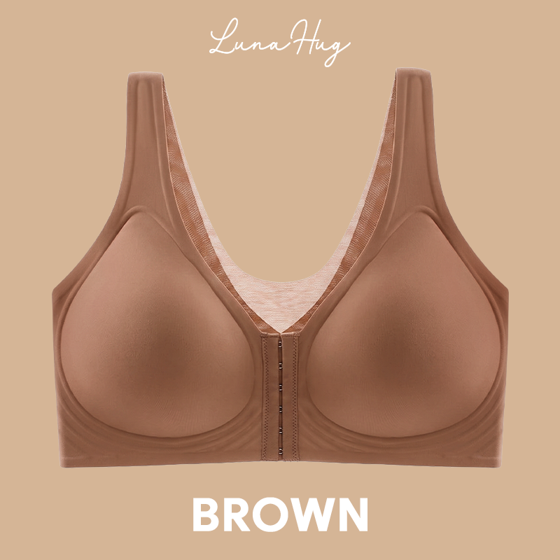 Seamless Front Buckle Cross Back Shaping Bra For Seniors