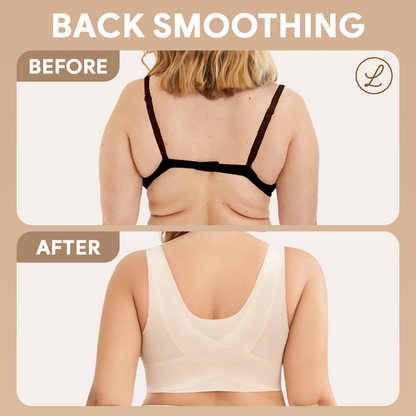 Seamless Front Buckle Cross Back Shaping Bra For Seniors